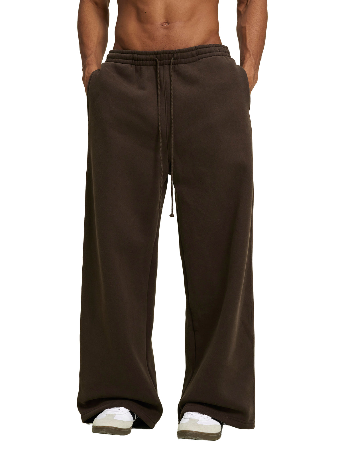 Fleece Drawstring Straight-Leg Sweatpants