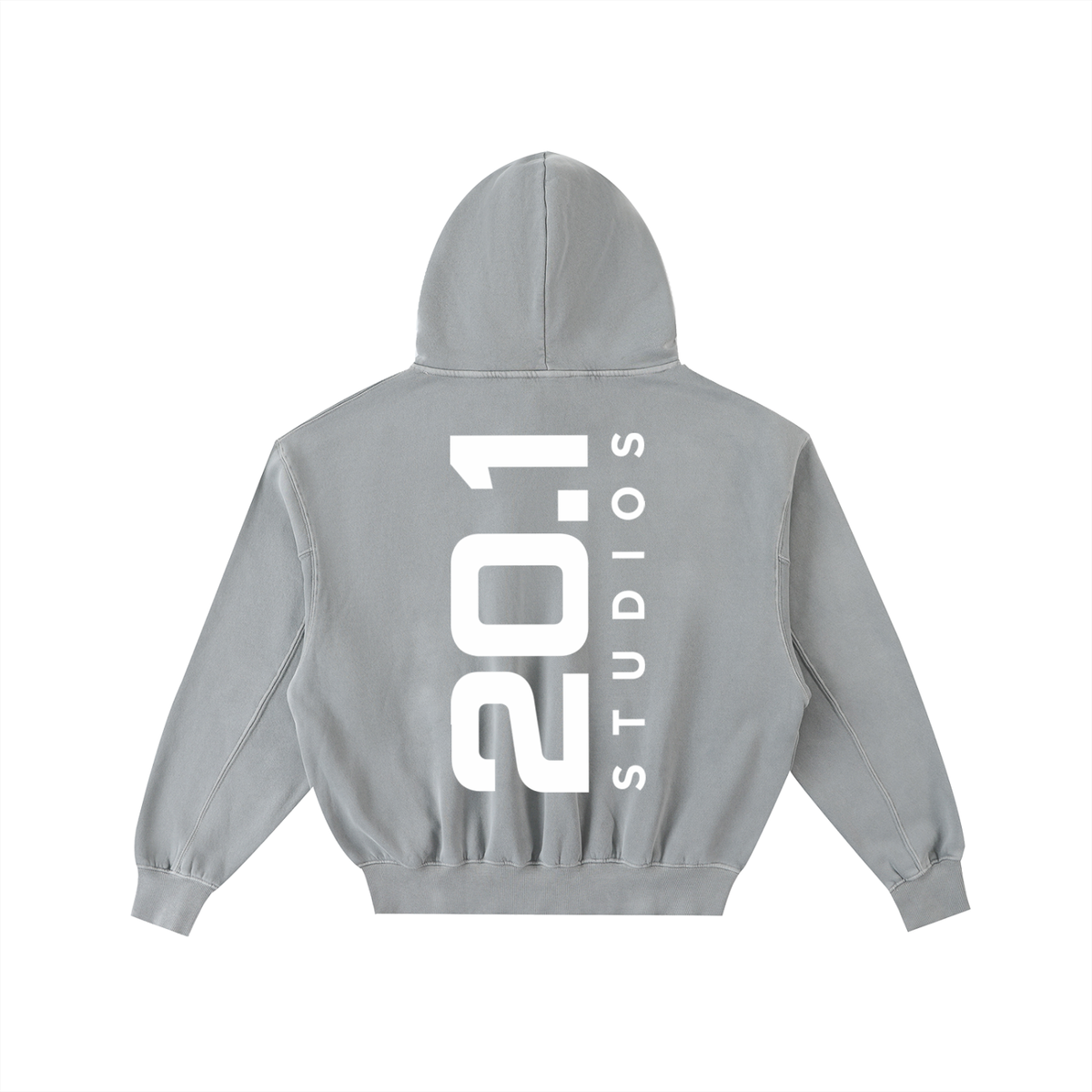Frayed Enzyme Washed Fleece Hoodie | Light Gray