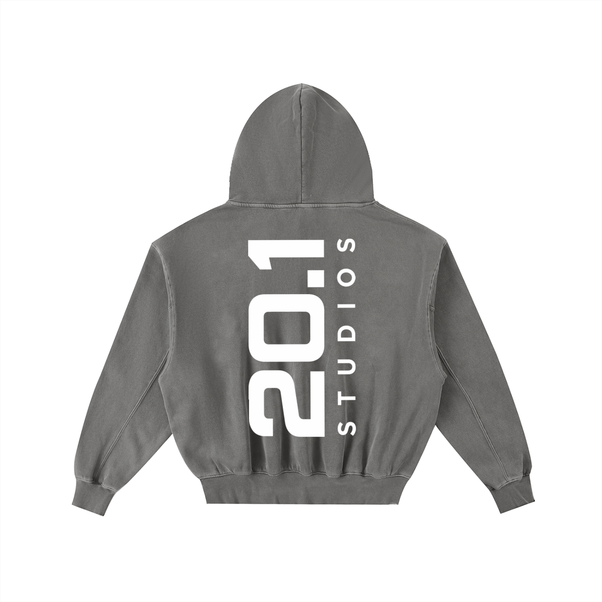 Frayed Enzyme Washed Fleece Hoodie | Dark Gray