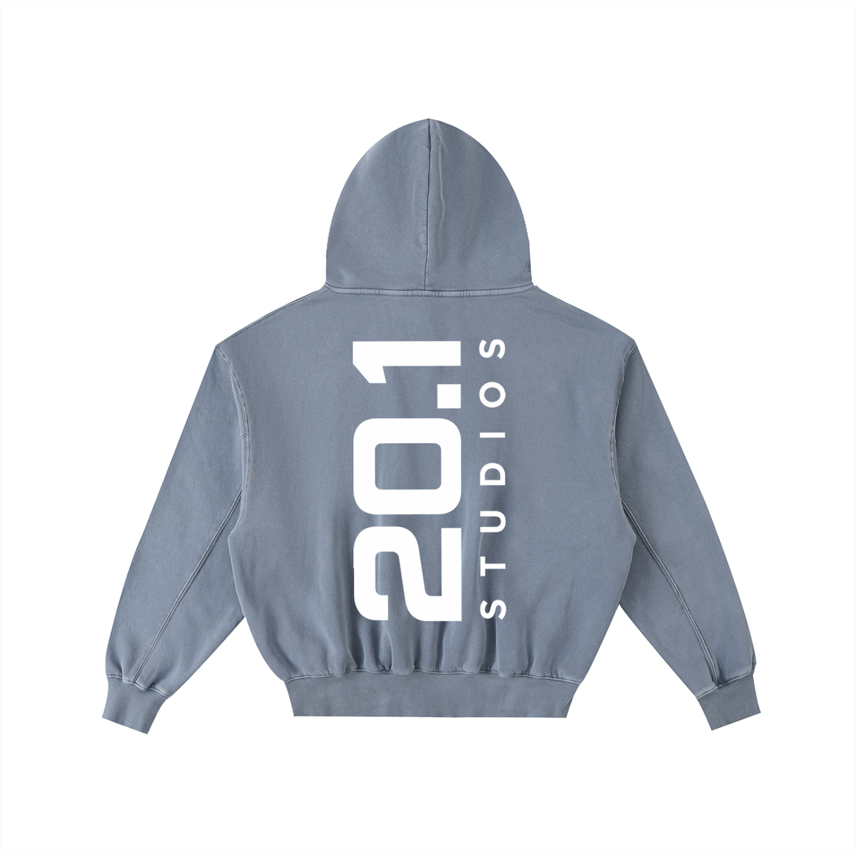Frayed Enzyme Washed Fleece Hoodie | Blue