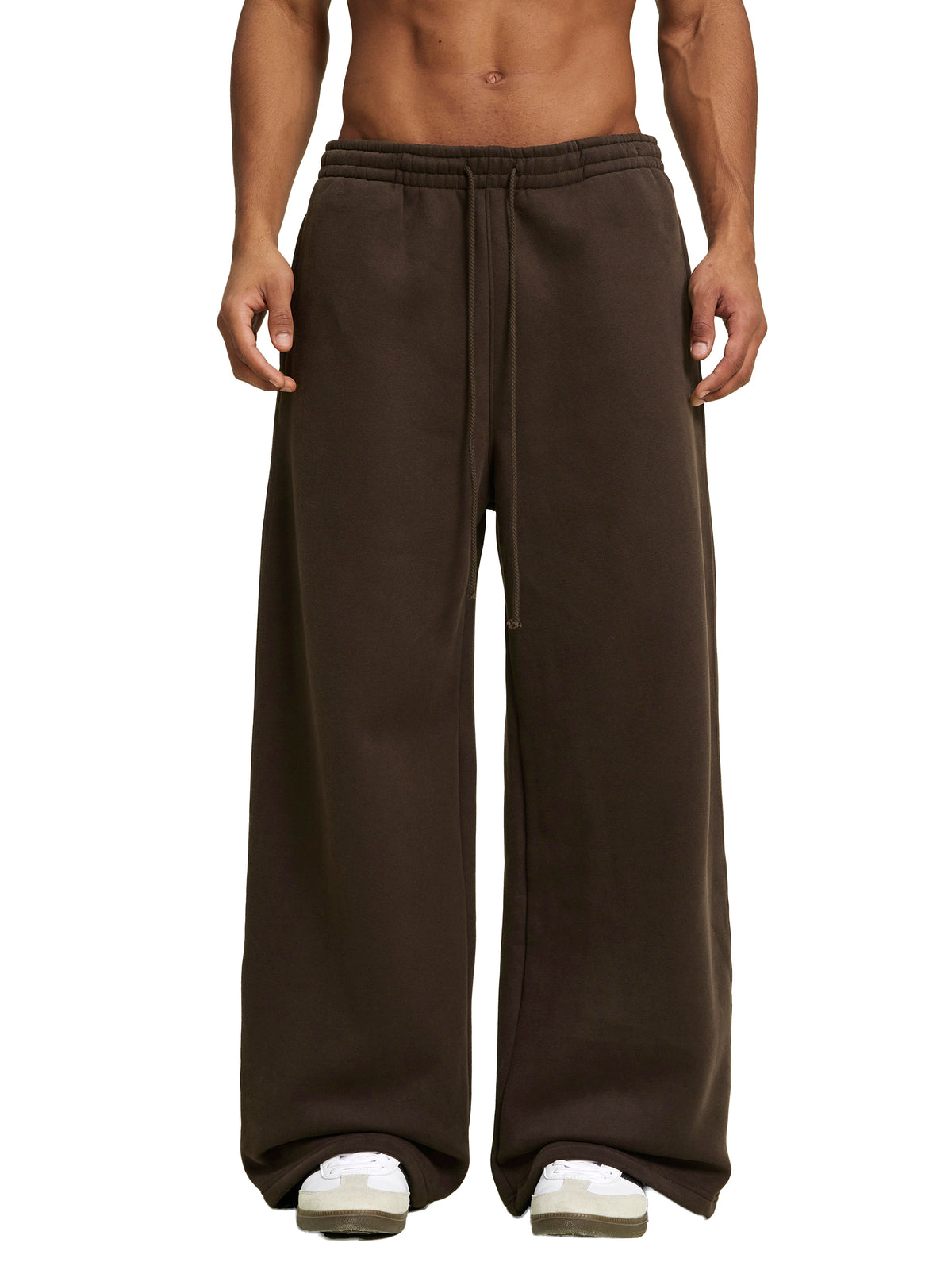 Fleece Drawstring Straight-Leg Sweatpants